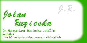 jolan ruzicska business card